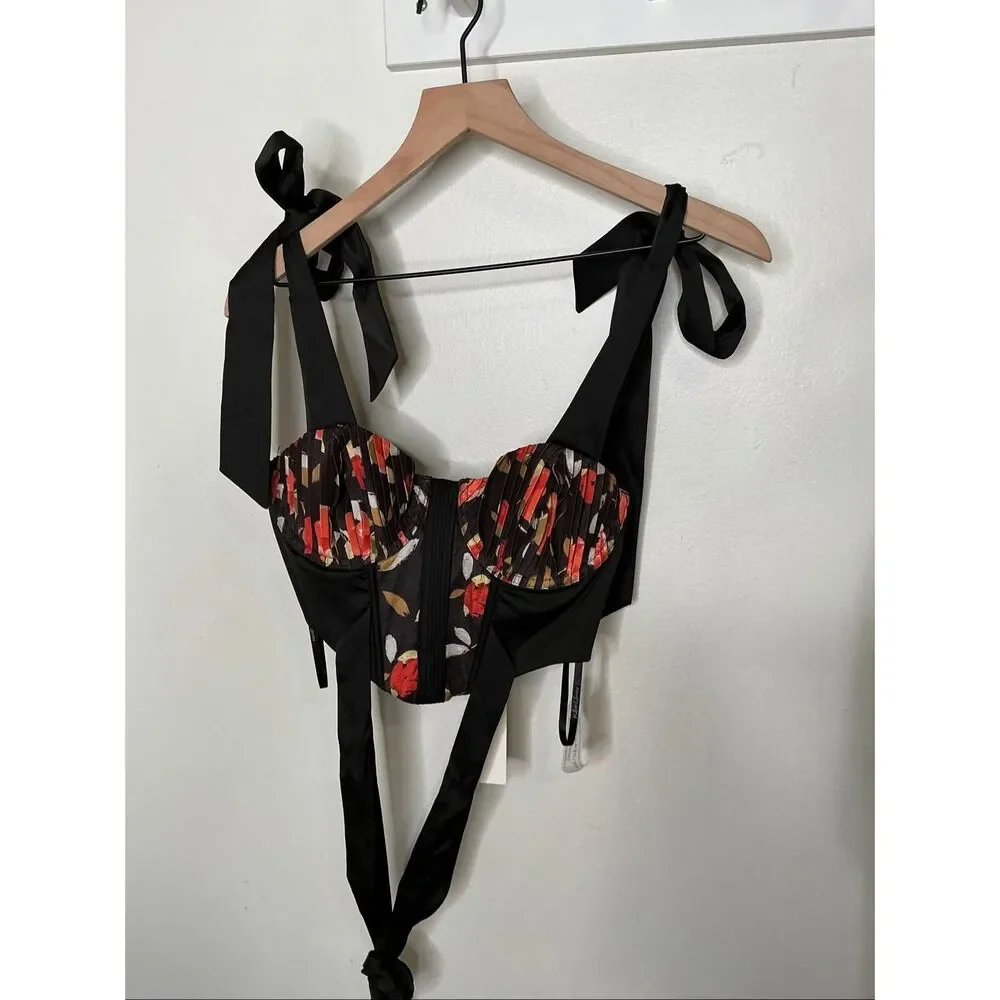 For Love & Lemons Eugene Bustier Top | Black in Small